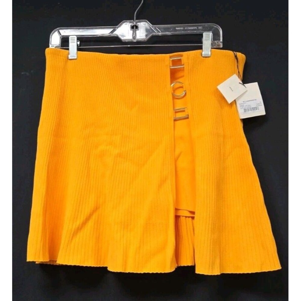 Sandro Bussy Rib Mini Skirt Orange Size 42 / US Size 10 New NWT